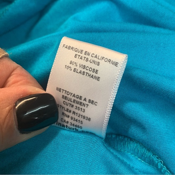 TRINA TURK Tunic Dress Batwing Gathered Waist Turquoise Size 4 - Picture 9 of 9